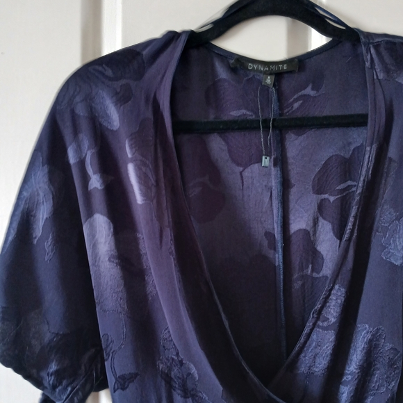 Blue Navy Wrap Dress - Picture 6 of 7